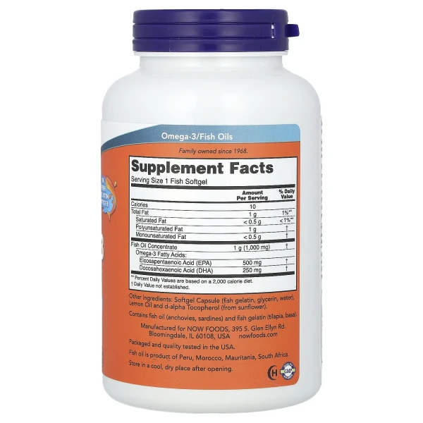 Ультра Омега-3 в капсулах із риб'ячого желатину Now Foods (Ultra Omega-3 500 EPA/250 DHA) 180 капсул