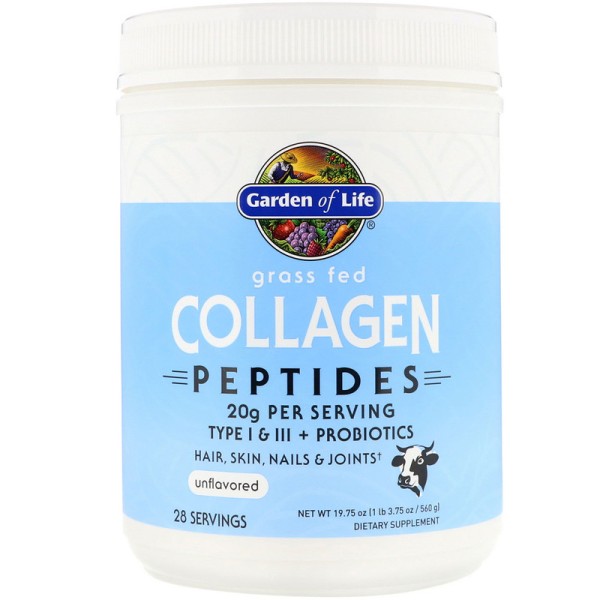 Пептиды коллагена Grass Fed Garden of Life (Collagen Peptides) 560 г безвкусный порошок