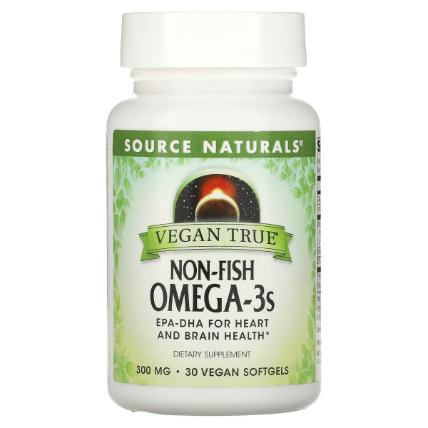 Омега-3 з морських водоростей Source Naturals (Non-Fish Omega-3) для веганів 300 мг 30 капсул
