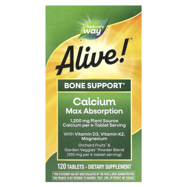Nature's Way, Alive!, Calcium Max Absorption, 120 таблеток