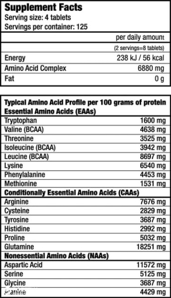 Мега комплекс амінокислот 3200 мг BioTech USA (Mega Amino 3200) 500 таблеток