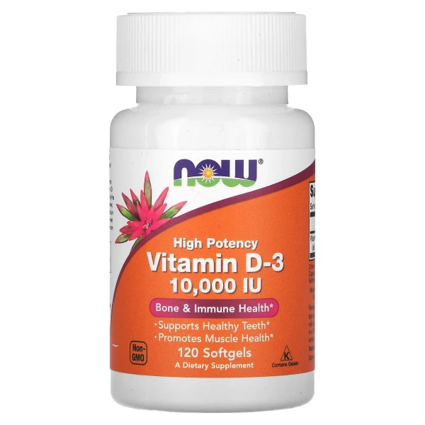 Вітамін D3 Now Foods (Vitamin D3) 10000 МО 120 капсул