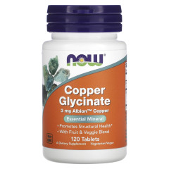 Гліцинат міді Now Foods (Copper glycinate) 3 мг 120 таблеток
