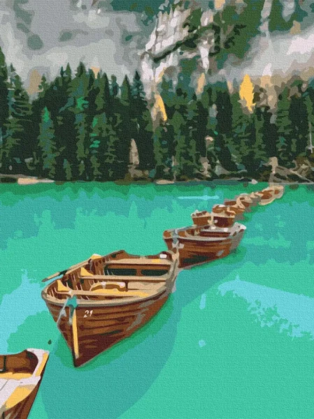 Картина за номерами Ланцюжок човнів  Brushme 30x40