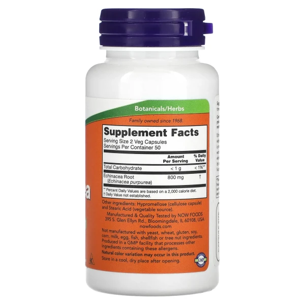 Ехінацея Now Foods (Echinacea) 400 мг 100 капсул
