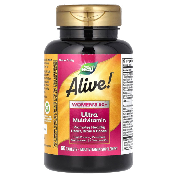 Мультивітаміни для жінок 50+ Nature's Way (Alive! Women's multi-vitamin) 60 таблеток