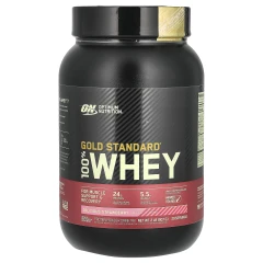 Сироватковий протеїн ізолят (100% Whey Gold Standard) 909 г зі смаком полуниці