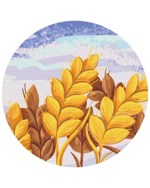 Картина по номерам круглая Колоски © Didevych Kateryna 30x30 Brushme