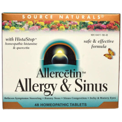 Гомеопатія для алергіків, Allergy &amp; Sinus, Source Naturals, 48 таб.