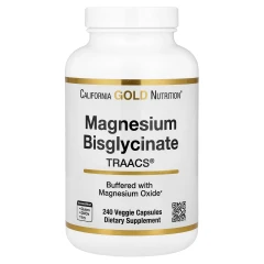 Бисглицинат магния California Gold Nutrition (Magnesium Bisglycinate) 240 веганских капсул с TRAACS®