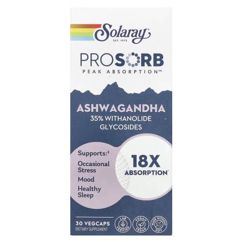 Ашваганда 240 мг Solaray (Ashwagandha) 30 растительных капсул