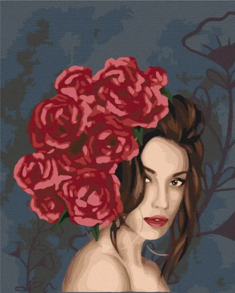 Картина за номерами Леді в трояндах  Brushme 48x60