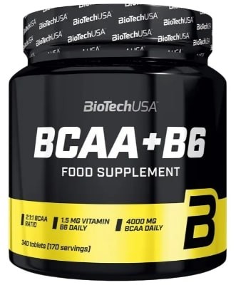 Амінокислоти розгалужені BCAA 340 таблеток BioTech USA (BCAA+B6)