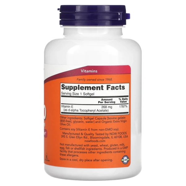 Вітамін Е-400 NOW Foods (Vitamin E) 268 мг 250 капсул