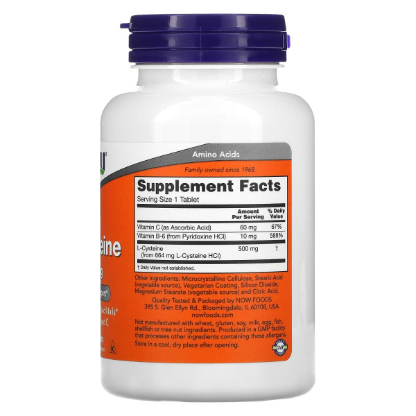 L-Цистеїн Now Foods (L-Cysteine) 500 мг 100 таблеток