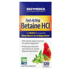 Бетаїн гідрохлорид Enzymedica (Betaine HCI) 120 капсул