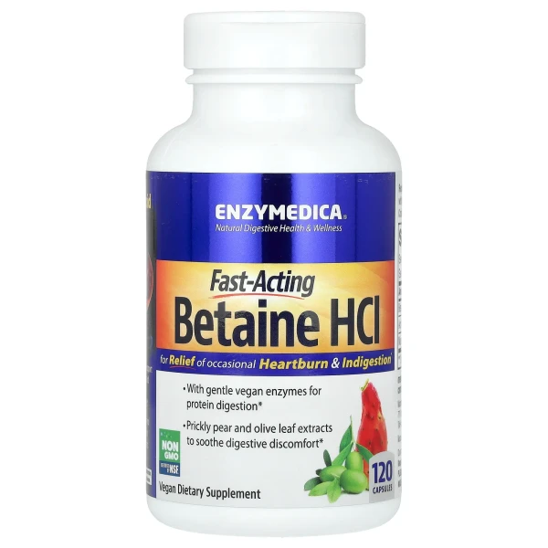 Бетаїн гідрохлорид Enzymedica (Betaine HCI) 120 капсул