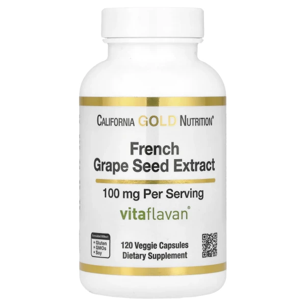 Экстракт косточек французского винограда California Gold Nutrition (French Grape Seed Extract) 100 мг 120 капсул