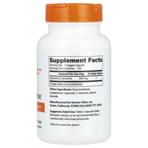 Л-Тирозин Doctor's Best (L-tyrosine) 500 мг 120 капсул