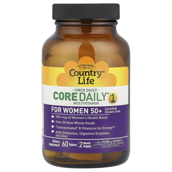 Мультивітаміни для жінок 50+ Country Life (Core Daily-1 For Women 50+) 60 таблеток