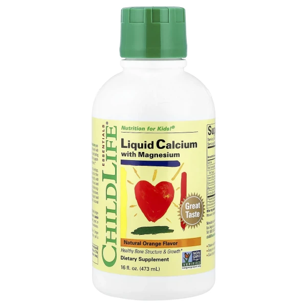 Рідкий кальцій із магнієм ChildLife Essentials (Liquid Calcium with magnesium) 474 мл із смаком натурального апельсину