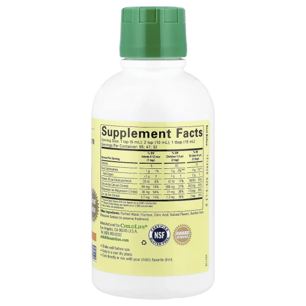 Рідкий кальцій із магнієм ChildLife Essentials (Liquid Calcium with magnesium) 474 мл із смаком натурального апельсину