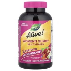 Комплекс жувальних мультивітамінів для жінок Nature's Way (Alive!®) 150 жувальних мармеладок зі смаком ягідної суміші
