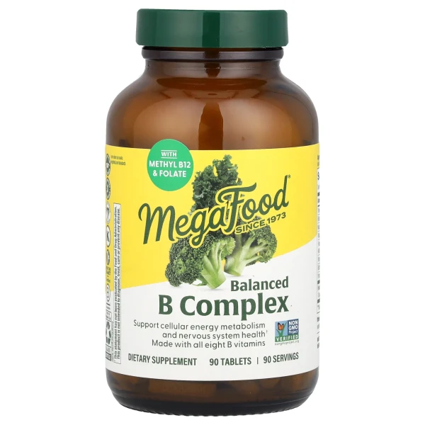 MegaFood, збалансований комплекс групи B, 90 таблеток