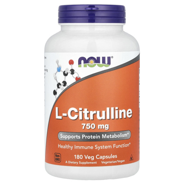 L-цитрулін NOW Foods (L-Citrulline) 750 мг 180 вегетаріанських капсул