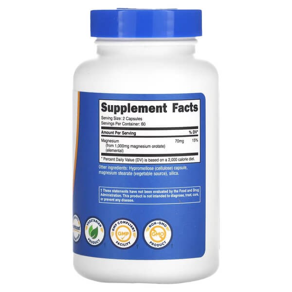 Оротат магния Nutricost (Magnesium Orotate) 120 капсул