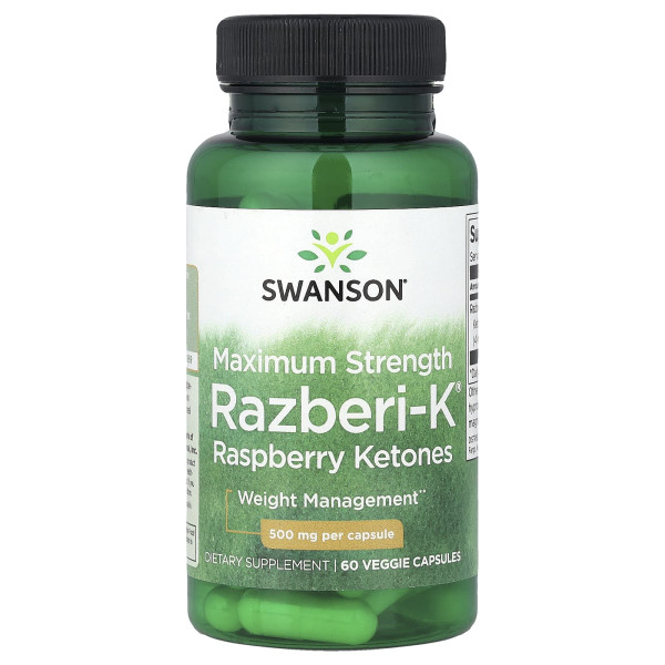 Малинові кетони Swanson (Razberi-K) 500 мг 60 капсул