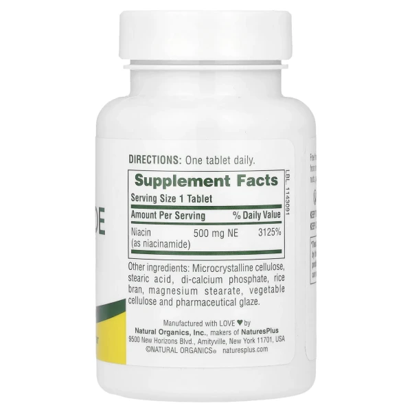 Ніацинамід Nature's Plus (Niacinamide) 500 мг 90 таблеток