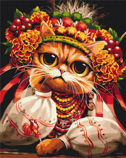 Картина за номерами Киця Журбинка © Маріанна Пащук  Brushme 48x60