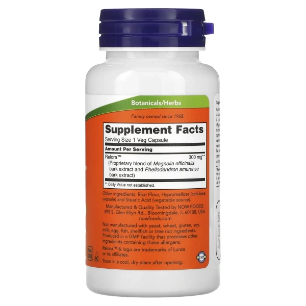 Релора Now Foods (Relora) 300 мг 60 капсул