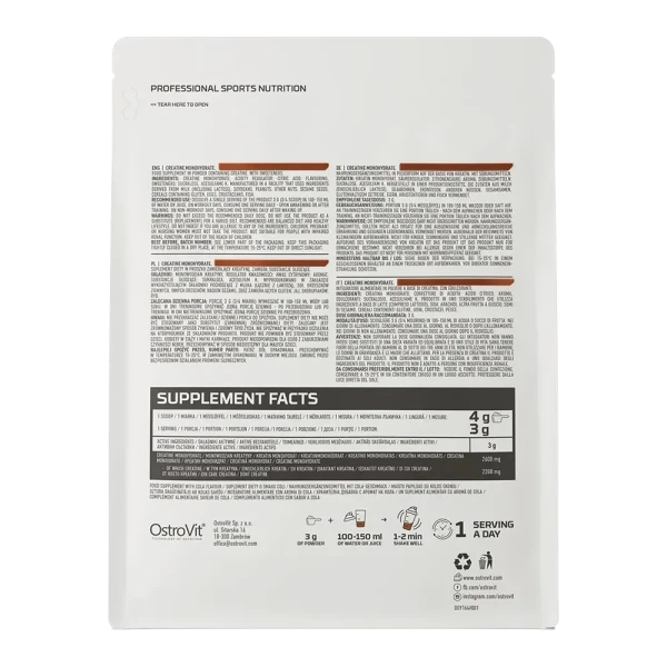 Креатин моногідрат Ostrovit Creatine Monohydrate кола 300 г