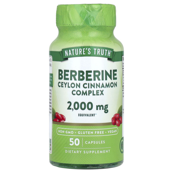 Берберин с цейлонской корицей Nature's Truth (Berberine Ceylon Cinnamon Complex) комплекс 2000 мг 50 капсул