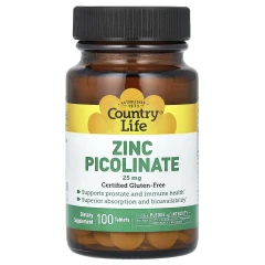 Цинк піколінат Country Life (Zinc Picolinate) 25 мг 100 таблеток