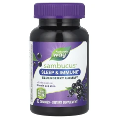 Чорна бузина для сну та імунітету з мелатоніном та L-теаніном Nature's Way 50 жувальних таблеток