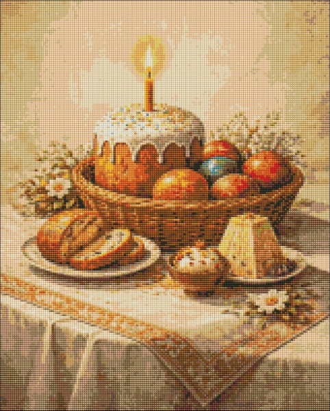 Алмазная мозаика Пасхальный натюрморт 40x50 Brushme