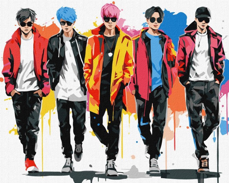Картина по номерам K-pop. Stray Kids (стрей кидс) 40 х 50 Идейка