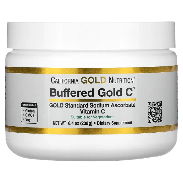 Буферизированный витамин C в порошке California Gold Nutrition (Buffered Gold C) 238 г аскорбат натрия