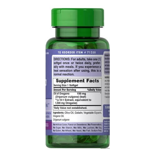 Экстракт масла орегано 150 мг Puritan's Pride (Oil of Oregano Extract) 180 капсул