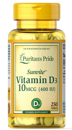 Витамин D3 400 МЕ Puritan's Pride (Vitamin D3) 250 таблеток