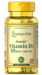 Витамин D3 400 МЕ Puritan's Pride (Vitamin D3) 250 таблеток