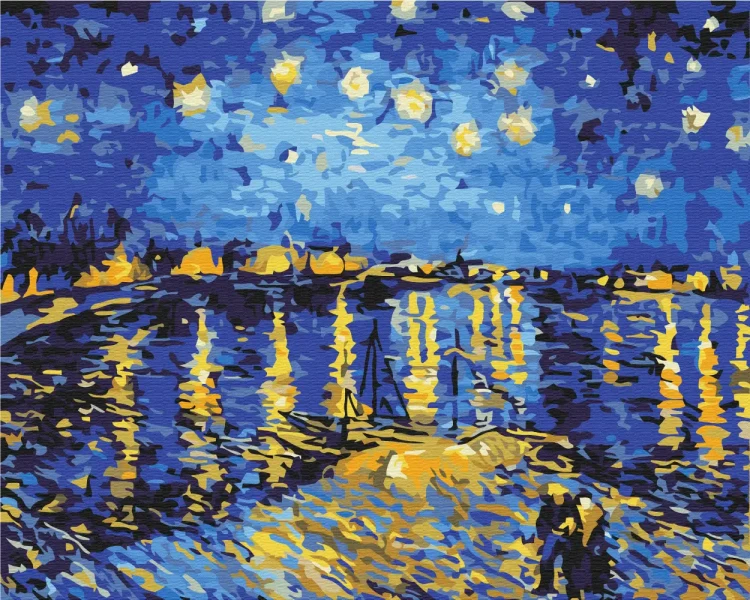 Преміум картина за номерами Зоряна ніч над Роною Ван Гог Brushme 40x50