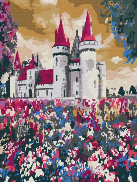 Картина за номерами Замок серед польових квітів  Brushme 30x40