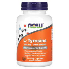 Л-Тирозин екстра сили Now Foods (L-Tyrosine) 750 мг 90 капсул