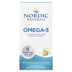 Очищений риб'ячий жир Nordic Naturals (Omega-3) зі смаком лимона, 120 капсул