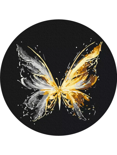 Картина за номерами кругла Магічний метелик (Розмір M) 30x30 Brushme