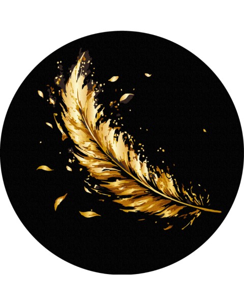 Картина по номерам круглая Перья (Размер L) 40 х 40 Brushme